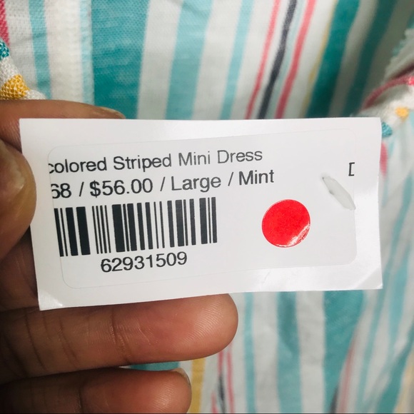 Promesa Multi Color Striped Mini Dress L - Picture 5 of 7